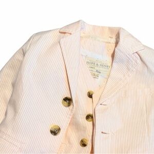 NWOT Hope & Henry Pink/White Toddler Organic Cotton 3 Pc Seersucker Suit